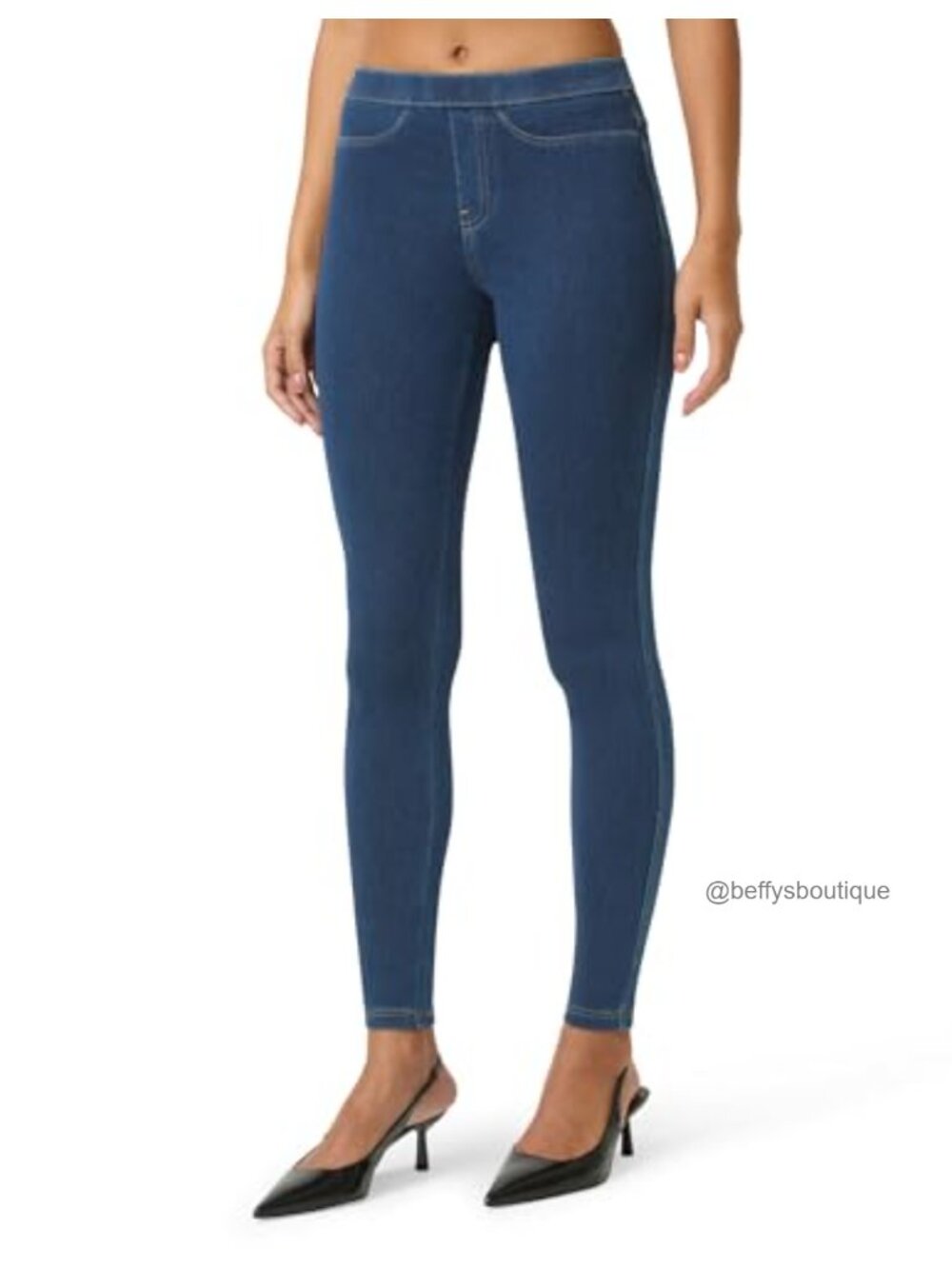 High Waisted Pull-On Denim Jeggings Skinny Stretch Leggings